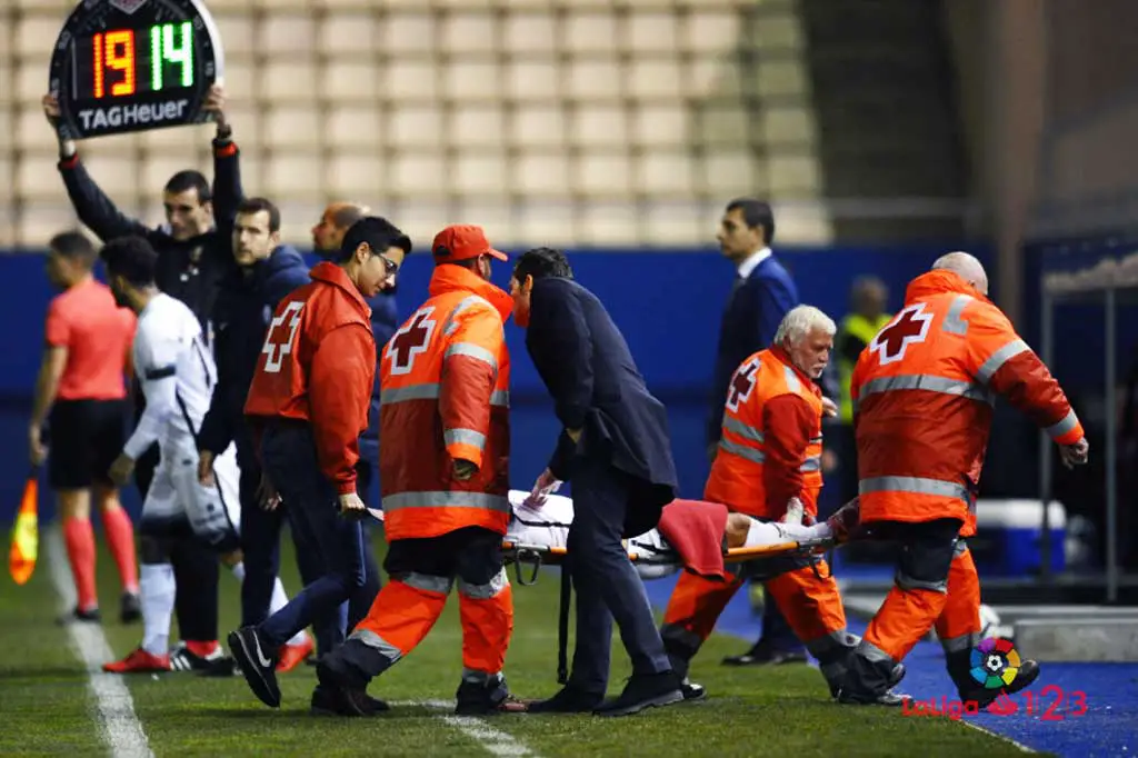 Nano Mesa recibió un fuerte en el mismo tobillo en que sufrió un esguince esta semana Sporting1905